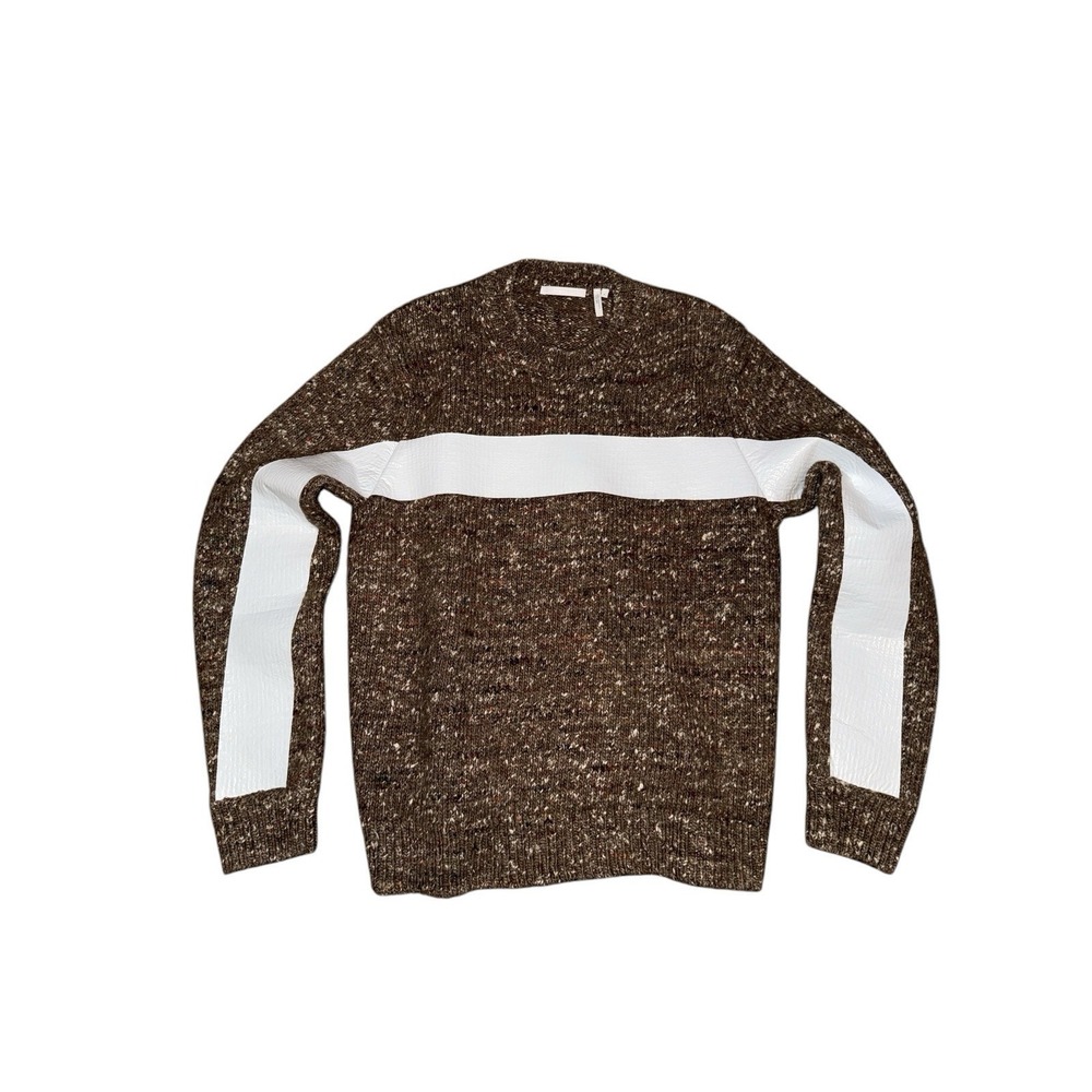 Designer Helmut Lang‎ Donegal Sweater Wool Silk Alpaca Blend Men's LCrew Neck